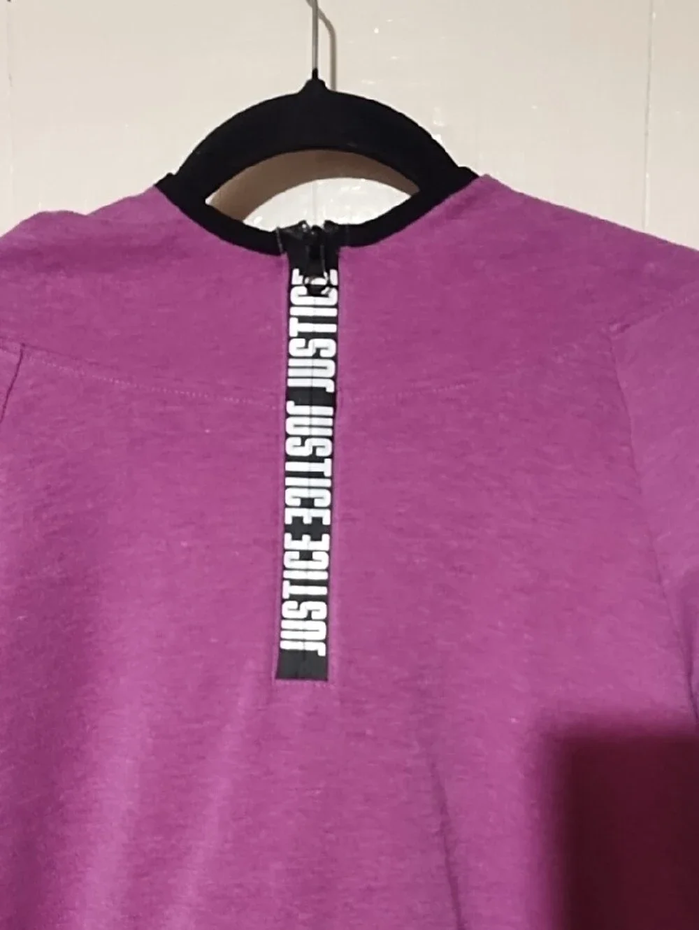 Justice Purple Long Sleeve Pullover with Logo Tape